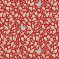 TILDA MERRY LITTLE CHISTMAS holly red acebo fondo rojo