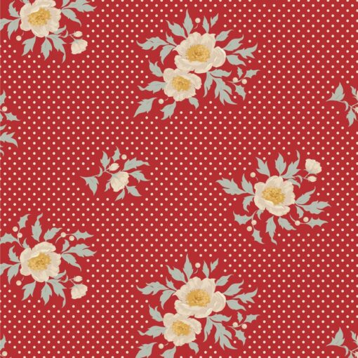 TILDA MERRY LITTLE CHISTMAS alegría fondo rojo