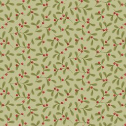 TILDA MERRY LITTLE CHISTMAS muérdago fondo verde pistacho
