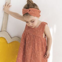 Bambula estampada be unique stars coral vestido niña