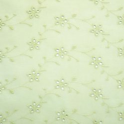 tela flower embroidey cotton LIME