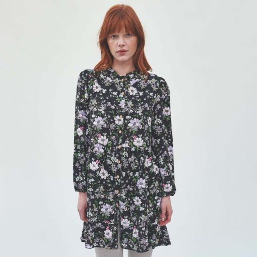 tela KATIA viscosa twill OXFORD WINTER FLOWERS