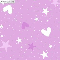 benartex pearl magical stars hearts lilac