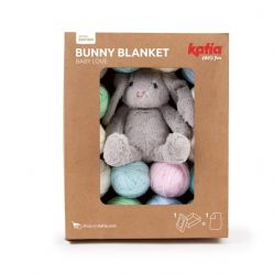 Caja de lanas que contiene el kit bunny blanket