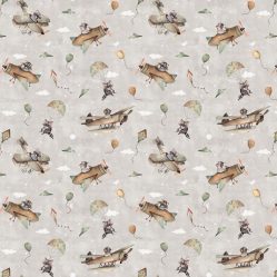 mapaches volando - colección GREAT JOURNEY - FIGOfabrics - NORTHCOTT fabrics