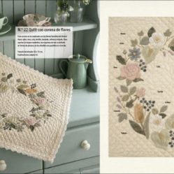 Libro patchwork japones con aplicaciones de flores