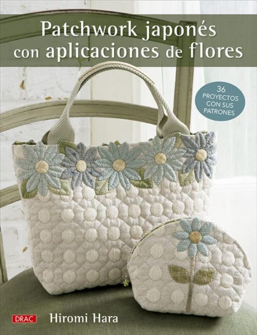 Libro patchwork japones con aplicaciones de flores