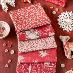 Pack fat quarters colecciónMERRY LITTLE CHRISTMAS tono cozy red