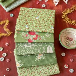 Pack fat quarters colección MERRY LITTLE CHRISTMAS tono green