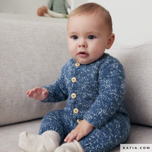 REVISTA KATIA BEBE 114 - pelele largo - basic merino popcorn