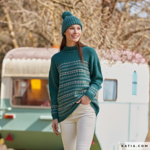 REVISTA KATIA esp THE ESSENTIALS - jersey y gorro mujer - lana
