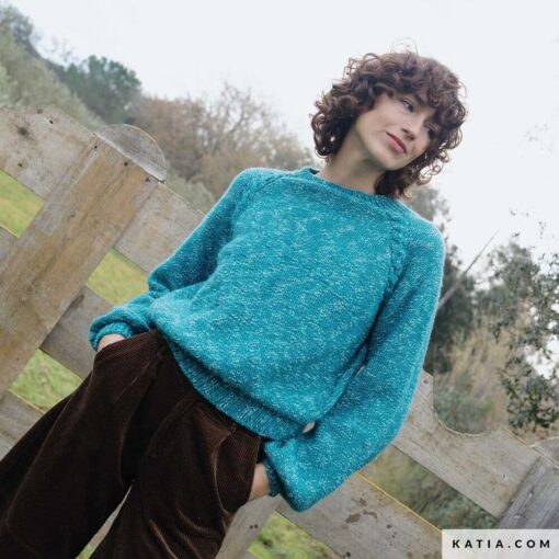 REVISTA KATIA esp COUNTRY KNITS - chaqueta mujer - lana basic merino popcorn