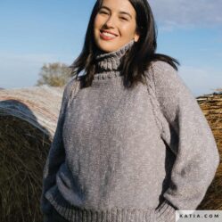 REVISTA KATIA esp COUNTRY KNITS - chaqueta mujer - lana basic merino popcorn