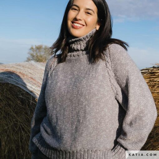 REVISTA KATIA esp COUNTRY KNITS - chaqueta mujer - lana basic merino popcorn