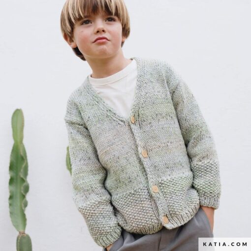 REVISTA KATIA esp TWIST & COLOR - chaqueta niño - lana cricket
