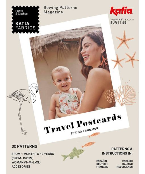 REVISTA TRAVEL POSTCARDS telas y patrones Katia Fabrics